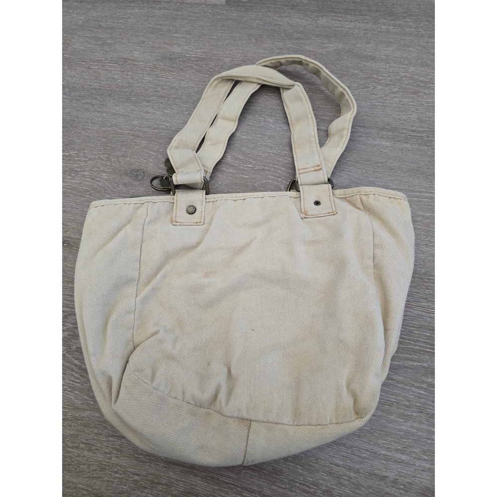 Levis Vintage Patchwork Denim Tote Bag Cream Floral Corduroy Chevron 1873 Charms - Picture 3 of 6